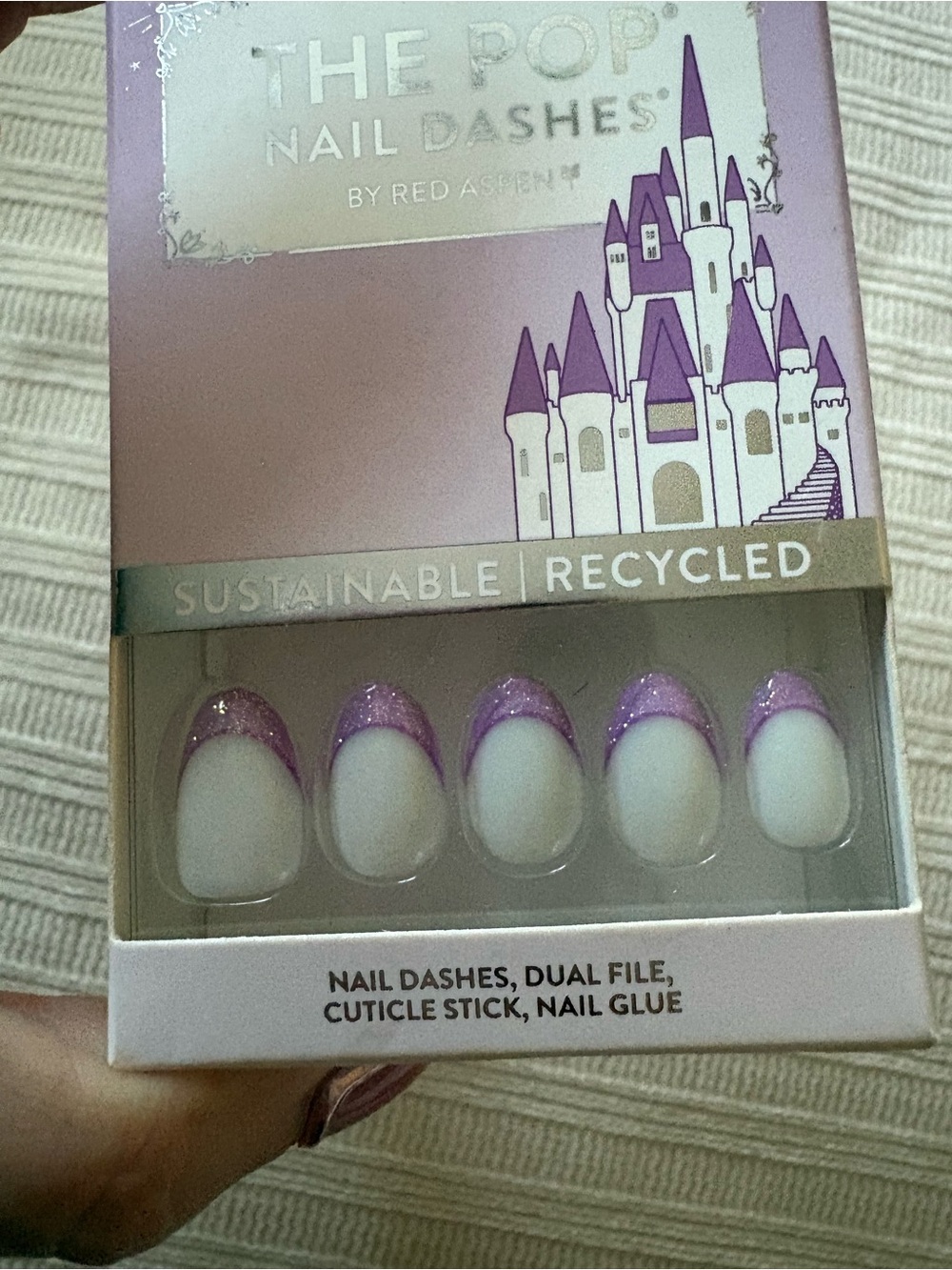 Nail Dashes Red Aspen Purple Glitter Tip Press On Nails Once Upon A Time Ofelia - Picture 8 of 9